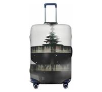 HCVXBSA Copertura elastica lavabile per valigia, con alberi che abitano grattacieli, per valigie da 45,7 a 81,7 cm, accessori da viaggio, nero, X-Large