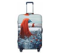 HCVXBSA Copertura elastica lavabile per valigia, il mago indossa un cappuccio rosso copertura per bagagli avvolgente per valigie da 45-81 cm accessori da viaggio, nero, Medium