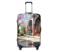 HCVXBSA Copertura elastica lavabile per valigia, illuminazione dinamica durante la stagione dei fiori di ciliegio, copertura per bagagli, per valigie da 45-81 cm, accessori da viaggio, nero, Medium