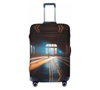 HCVXBSA Copertura elastica lavabile per valigia, la luce brilla attraverso la finestra, copertura per bagagli, accessorio da viaggio per valigie da 45-81 cm, nero, Medium