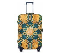 HCVXBSA Copertura elastica lavabile per valigia, motivo Art Nouveau, copertura per bagagli, per valigie da 45-81 cm, accessori da viaggio, nero, Medium