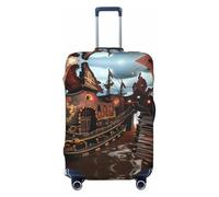 HCVXBSA Copertura elastica lavabile per valigia, una copertura per bagagli a forma di barca pirata, per valigie da 45,7 a 81,7 cm, accessori da viaggio, nero, Medium