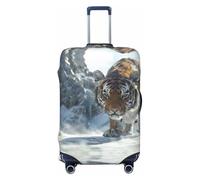 HCVXBSA Copertura elastica lavabile per valigia, una tigre copertura per bagagli avvolgente per valigie da 45-81 cm, accessori da viaggio, nero, Medium