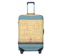 HCVXBSA Copertura protettiva elastica lavabile per valigia, Entra nel labirinto di pensare Copertura per bagagli, per valigie da 45-81 cm, accessori da viaggio, nero, X-Large