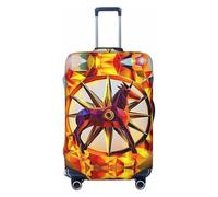 HCVXBSA Copertura protettiva elastica lavabile per valigia, motivo cavallo da guerra con fiamme, per valigie da 45-81 cm, accessori da viaggio, nero, Small