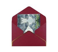 HCVXBSA Due cigni che nuotano sul lago biglietti vuoti con buste per tutte le occasioni, nota scintillante di alta qualità per compleanno, Natale, matrimonio, 10,2 x 15,2 cm
