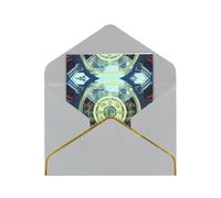 HCVXBSA Futurist Stargate - Biglietti vuoti con buste, per tutte le occasioni, per compleanno, Natale, matrimonio, 10,2 x 15,2 cm, grigio chiaro