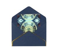 HCVXBSA Futurist Stargate - Biglietti vuoti con buste, per tutte le occasioni, per compleanno, Natale, matrimonio, 10,2 x 15,2 cm, colore: blu