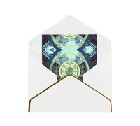 HCVXBSA Futurist Stargate - Biglietti vuoti con buste, per tutte le occasioni, per compleanno, Natale, matrimonio, 10,2 x 15,2 cm, colore: bianco