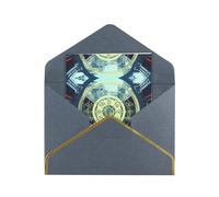 HCVXBSA Futurist Stargate - Biglietti vuoti con buste, per tutte le occasioni, per compleanno, Natale, matrimonio, 10,2 x 15,2 cm, colore: nero