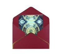 HCVXBSA Futurist Stargate - Biglietti vuoti con buste, per tutte le occasioni, per compleanno, Natale, matrimonio, 10,2 x 15,2 cm, colore: rosso scuro