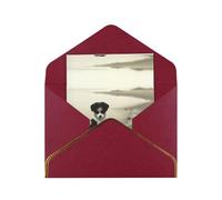 HCVXBSA King Charles Spaniel - Biglietti vuoti con buste, per tutte le occasioni, per compleanno, Natale, matrimonio, 10,2 x 15,2 cm, colore: rosso scuro