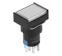 HCVYQMMJ 5 Pezzi/Lotto SA16J-22D 16 mm SPDT 8 Pin Reset - off Interruttore a Pulsante Rettangolare con Lampada(Blanc,220V)
