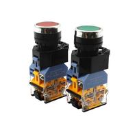 HCVYQMMJ Interruttore a Pulsante con Contatto in Argento di qualità LA38-11DT LA38-11DNZS con indicatori LED autobloccanti da 22 mm, 220 V, 24 V, accensione/spegnimento.(Rot,110V)