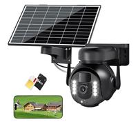 HCWLY LINK 4K Telecamera di Sorveglianza - PTZ 360° Esterna Impermeabile con Zoom 5X, Fotocamera Solare 4G LTE per Sicurezza Domestica, Inclusa Scheda SIM 300 MB e Scheda SD 64 GB (8 MP), Medium