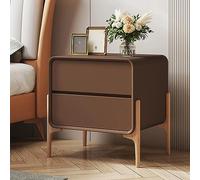 HCZION Comodino Moderno e Semplice per la casa con Doppio cassetto per cameretta, ripiano Comodino in Legno massello Senza Montaggio, Adatto per Camera da Letto e Soggiorno (Colore : Marrone, Dimen
