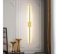 HCZKIUJY Applique da Parete lineare a LED Moderna e Minimalista, dimmerabile, per Interni, Nera, a Striscia Lunga, Illuminazione contemporanea nordica Dorata per Bagno, Camera da (Gold-120cm)