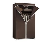 HCZKIUJY Armadio in tela per armadio, ripiani portatili con asta appendiabiti, mensole, rivestimento in tessuto, organizer per armadio, rosso, 150 x 55 x 45 cm