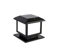 HCZKIUJY Lampada a Colonna Moderna per Esterni, Solare, Quadrata, Impermeabile IP54, sicura, Ideale per Ville, cancelli, paesaggi, Lanterne stradali in Alluminio, Palazzo, decoraz(Black-30cm)
