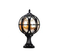 HCZKIUJY Lampada da Esterno Vintage a Sfera Rotonda, Lampada Rustica a Globo per Esterni, Lanterna a Globo in Alluminio, Faro per Ingresso Giardino, cancello Villa, lampione strad(Black-32 * 17.5cm)