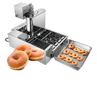 HCZKIUJY Macchina Automatica per Ciambelle, friggitrice Digitale con Controllo della Temperatura 50-220 °C, capacità 5,5 l, Produce 4 Ciambelle contemporaneamente per Una Cottura Facile