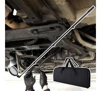 HCZKIUJY Miroir d'inspection Portable Sous véhicule avec éclairage LED/Miroir acrylique 160 mm/Poignée rétractable 52-160 cm, Miroir de réparation portatif pour châssis de véhicule