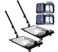 HCZKIUJY Miroir d'inspection télescopique avec éclairage LED, Lot de 2 miroirs d'inspection Sous véhicule éclairés Par LED, tête rotative à 360° et poignée extensible pour Les contrôle