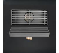 HCZKIUJY Piatto Doccia Rettangolare antiodore in Acciaio Inox 304 con Scarico a Pavimento Lungo, Vasca Lunga 20 cm-90 cm Opzionale (20cma-A)