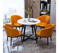 HCZKIUJY Tavolo da discoteca per ufficio, sala conferenze, tavolo rotondo per 4 persone, tavolo rotondo per reception e 4 sedie da salotto, mobili salvaspazio per conferenze