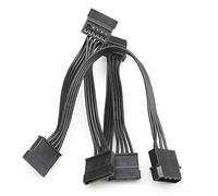HD 4Pin Female IDE Molex PC Computer Hard Drive 1 to 5 SATA Splitter Power Supply Adapter Converter Cable Cord Black
