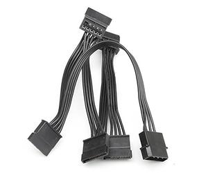 HD 4Pin Female IDE Molex PC Computer Hard Drive 1 to 5 SATA Splitter Power Supply Adapter Converter Cable Cord Black