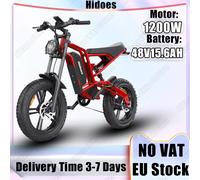 HD-B6 bici elettrica 1200W potente motore 48 v15.6ah batteria rimovibile Aldult bicicletta elettrica 20*4.0 pneumatico grasso All Terrain E-Bike Red 1200W 48V15.6AH