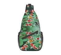 Hd Borsa A Tracolla Con Sfondo Di Maiale Di Pesce Carpa Rossa Giapponese, Borsa A Tracolla Sul Petto Per Uomo E Donna, Utilizzata Per Il Tempo Libero E I Viaggi