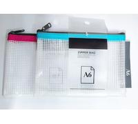 HD BRICO Borsa con cerniera Borse di File Sacchetto di Zip Impermeabile Mesh Sacchetto del Documento per Uffici da Viaggio (A6 (168 x 125 mm))