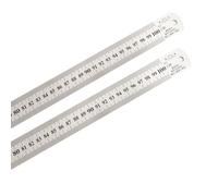 HD BRICO Righello in Acciaio Inossidabile, Spessore 1 mm per Ufficio/Ingegneria/Casa/Insegnamento (2 pzzzi set 100 cm)