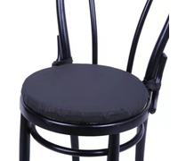 HD BRICO set 4 Cuscini Rontondi per Sedia Cucina Coprisedia Imbottiti Laccetti Tinta unita Spessore 4 cm x 38 cm (NERO 850) MADE IN ITALIA