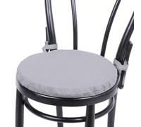 HD BRICO set 4 Cuscini Rontondi per Sedia Cucina Coprisedia Imbottiti Laccetti Tinta unita Spessore 4 cm x 38 cm (GRIGIO 802) MADE IN ITALIA