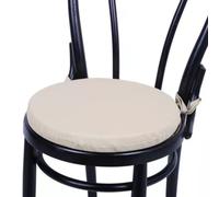 HD BRICO set 4 Cuscini Rontondi per Sedia Cucina Coprisedia Imbottiti Laccetti Tinta unita Spessore 4 cm x 38 cm (BEIGE 103) MADE IN ITALIA