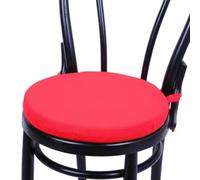 HD BRICO set 4 Cuscini Rontondi per Sedia Cucina Coprisedia Imbottiti Laccetti Tinta unita Spessore 4 cm x 38 cm (ROSSO 402) MADE IN ITALIA