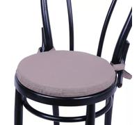 HD BRICO set 4 Cuscini Rontondi per Sedia Cucina Coprisedia Imbottiti Laccetti Tinta unita Spessore 4 cm x 38 cm (fango 803)