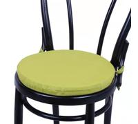 HD BRICO set 4 Cuscini Rontondi per Sedia Cucina Coprisedia Imbottiti Laccetti Tinta unita Spessore 4 cm x 38 cm (VERDE MELA 701) MADE IN ITALIA