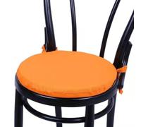 HD BRICO set 4 Cuscini Rontondi per Sedia Cucina Coprisedia Imbottiti Laccetti Tinta unita Spessore 4 cm x 38 cm (ARANCIO 501) MADE IN ITALIA