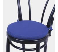 HD BRICO set 4 Cuscini Rontondi per Sedia Cucina Coprisedia Imbottiti Laccetti Tinta unita Spessore 4 cm x 38 cm (BLU 602) MADE IN ITALIA