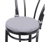 HD BRICO set 4 Cuscini Rontondi per Sedia Cucina Coprisedia Imbottiti Laccetti Tinta unita Spessore 4 cm x 38 cm (grigio chiaro) MADE IN ITALIA