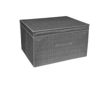 HD BRICO Set di 3 Scatole 40 x 30 x 25 cm Portaoggetti Pieghevoli con Coperchioi, e porta etichetta, Organizzatori per Vestiti e Giocattoli （ grigio scuro 3pz ）074012)