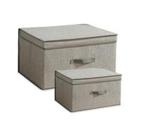 HD BRICO Set di 3 Scatole 40 x 30 x 25 cm Portaoggetti Pieghevoli con Coperchioi, e porta etichetta, Organizzatori per Vestiti e Giocattoli（grigio chiaro 3pz）ar 086824)