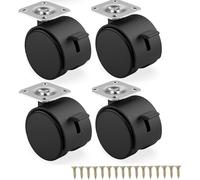 hd brico Set di 4 Ruote 50 mm per mobili Girevoli Con Freno a 30 kg per ruota per mobilia da interno e banco di lavoro