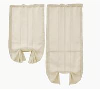 HD BRICO Tende a Pacchetto in Misto Lino, 2 Pannelli con Tasca, Stile Chic, per Camera, Balcone e Finestra (BEIGE chiaro, 60X150)