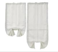 HD BRICO Tende a Pacchetto in Misto Lino, 2 Pannelli con Tasca, Stile Chic, per Camera, Balcone e Finestra (BIANCO, 90X240)