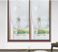 HD BRICO Tende a Pacchetto in Misto Lino, 2 Pannelli con Tasca, Stile Chic, per Camera, Balcone e Finestra (BIANCO, 45X240)